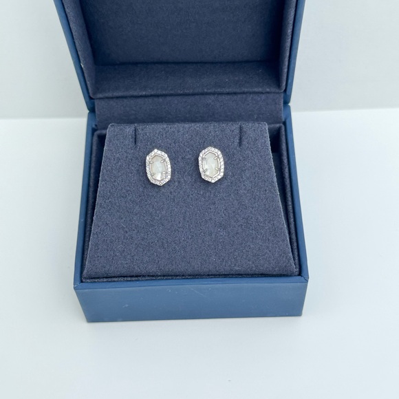 Kendra Scott Silver and White Hexagon Earrings - Picture 3 of 7